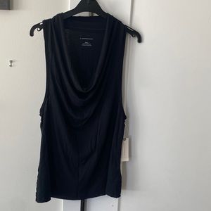 Anthropologie Black sleeveless cowl neck top